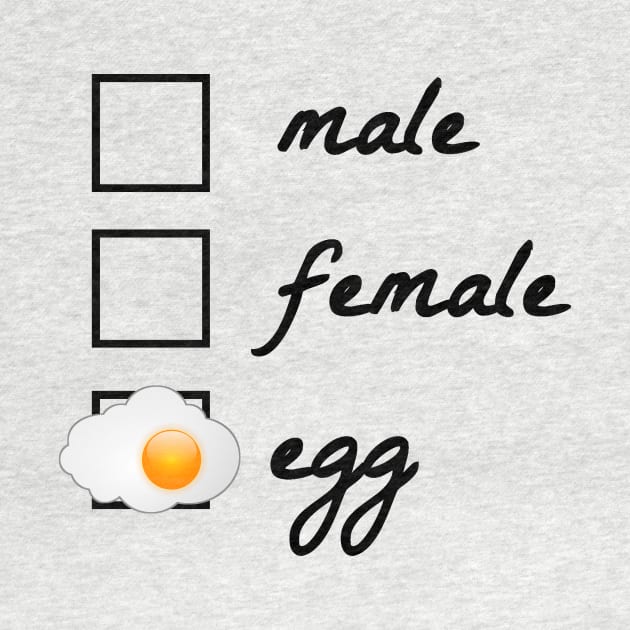 Male, female, egg! The egg became famous in 2019. Politically correct, gender-neutral design. Gift idea for nerds, geeks and reddit readers. by Qwerdenker Music Merch